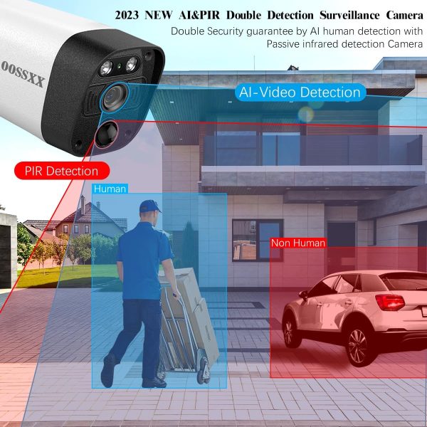 2-Way Audio & PIR Detection Dual Antennas Outdoor Wireless Security Camera System 5.5MP Wi-Fi Video Surveillance - Image 8
