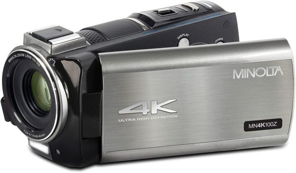 Minolta MN4K100Z 4K Ultra HD Camcorder w/10x Optical Zoom (Gunmetal)