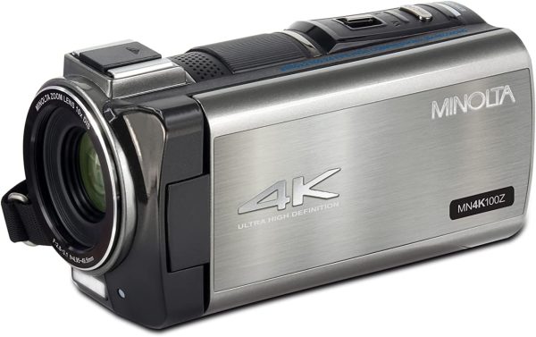 Minolta MN4K100Z 4K Ultra HD Camcorder w/10x Optical Zoom (Gunmetal) - Image 2