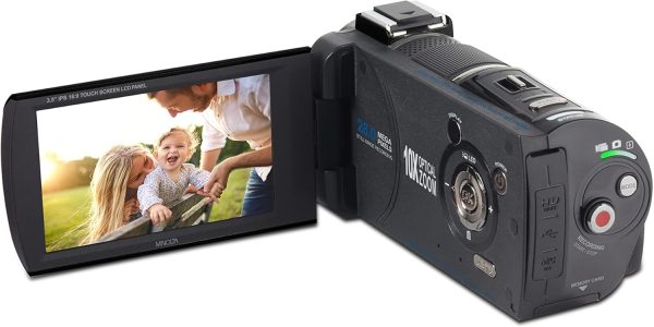 Minolta MN4K100Z 4K Ultra HD Camcorder w/10x Optical Zoom (Gunmetal) - Image 5